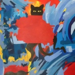 Gato escondido (Hidden cat), 2012 Acrílico sobre tela (90 X 70 cm)